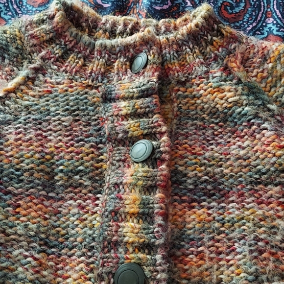 Warm & Colorful Buttin down Sweater - Picture 2 of 4
